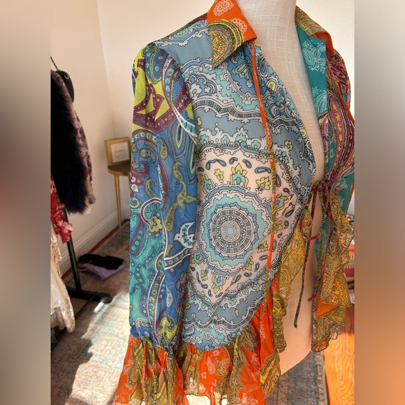 ZARA PAISLEY PRINT BLOUSE - Picture 7 of 8